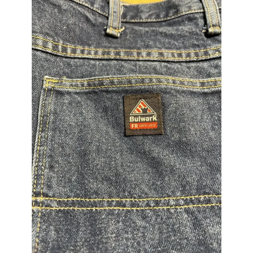 Bulwark FR Jeans Men’s 38x34 Cat‎ 2 2112 Medium Wash Denim flame-resistant